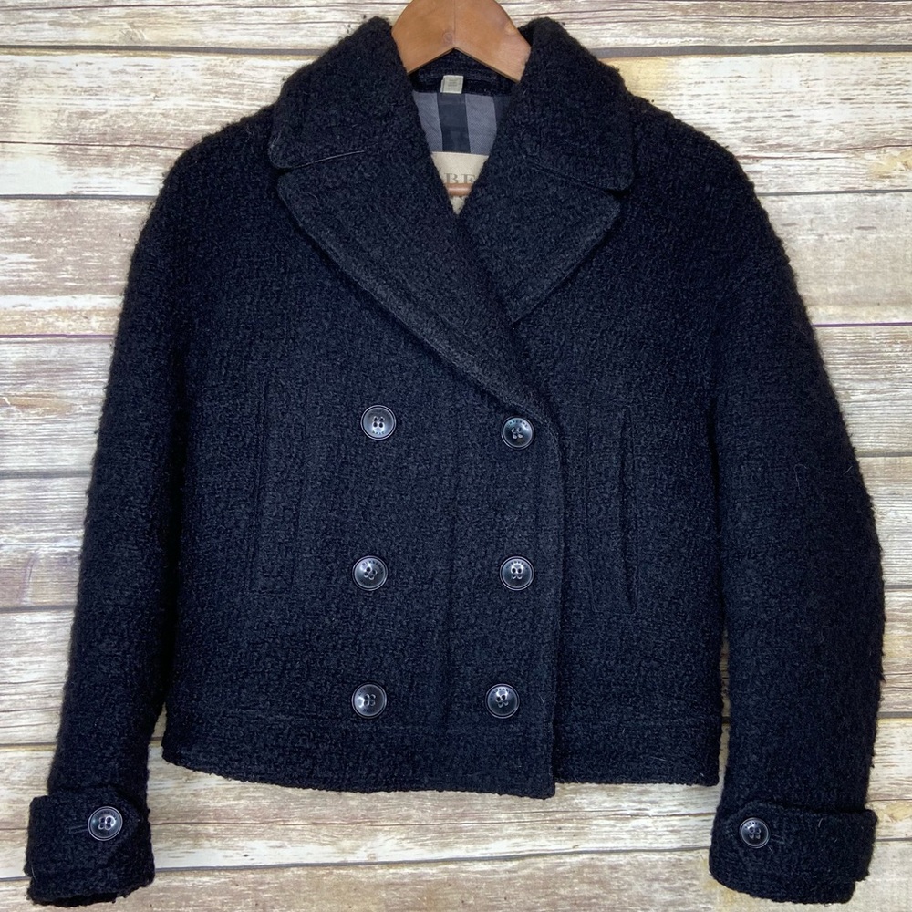 Burberry Black Wool Peacoat